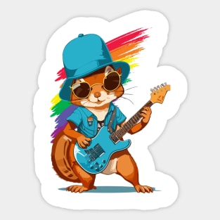 Squirrel guitarist Sticker